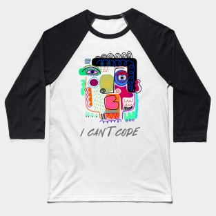 Vibrant Expression: 'I CAN'T COPE' Abstract Face Baseball T-Shirt